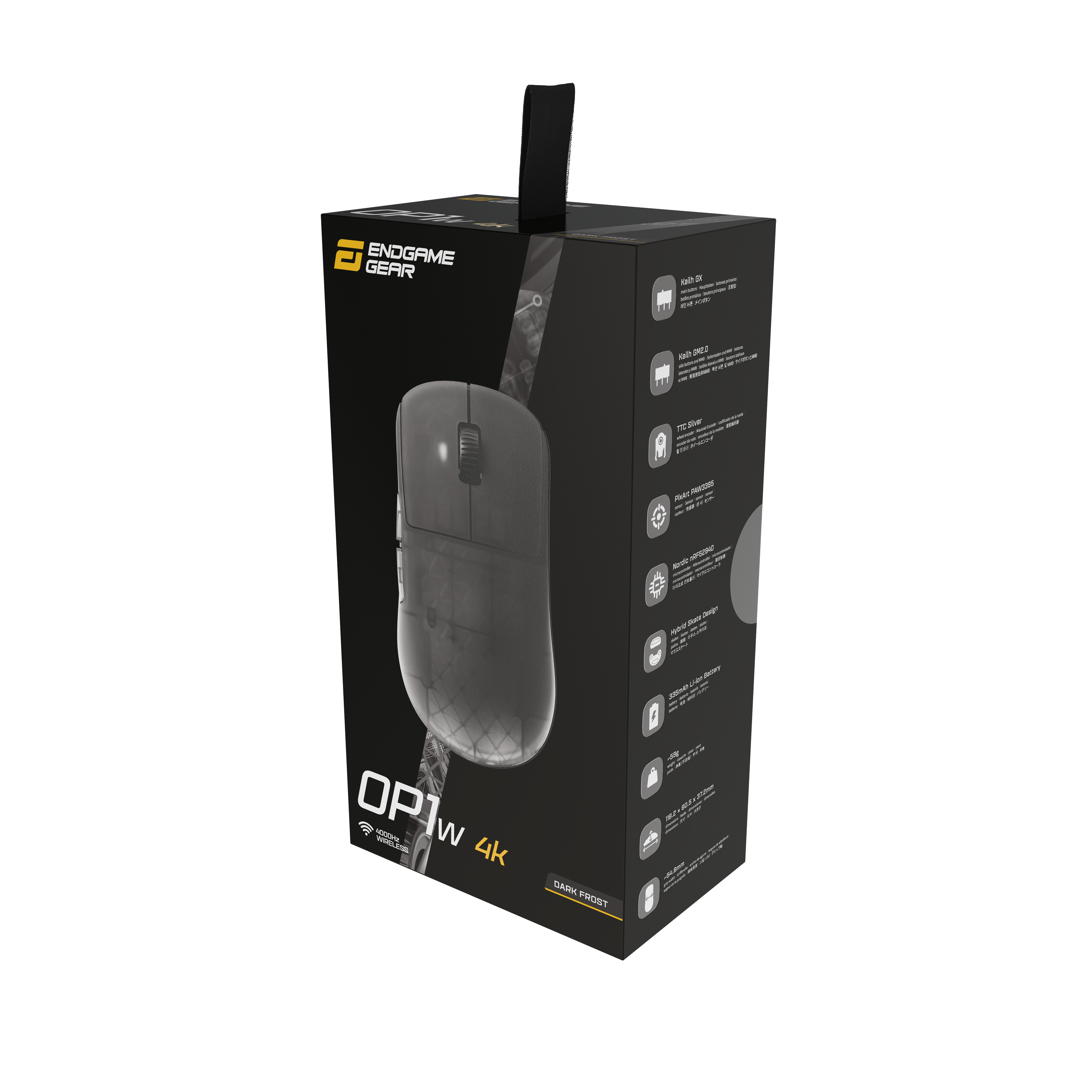endgame-gear - OP1w 4k Ratón Gaming Wireless - Dark Frost